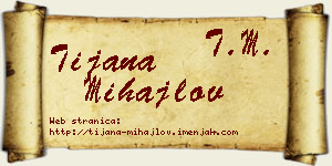 Tijana Mihajlov vizit kartica